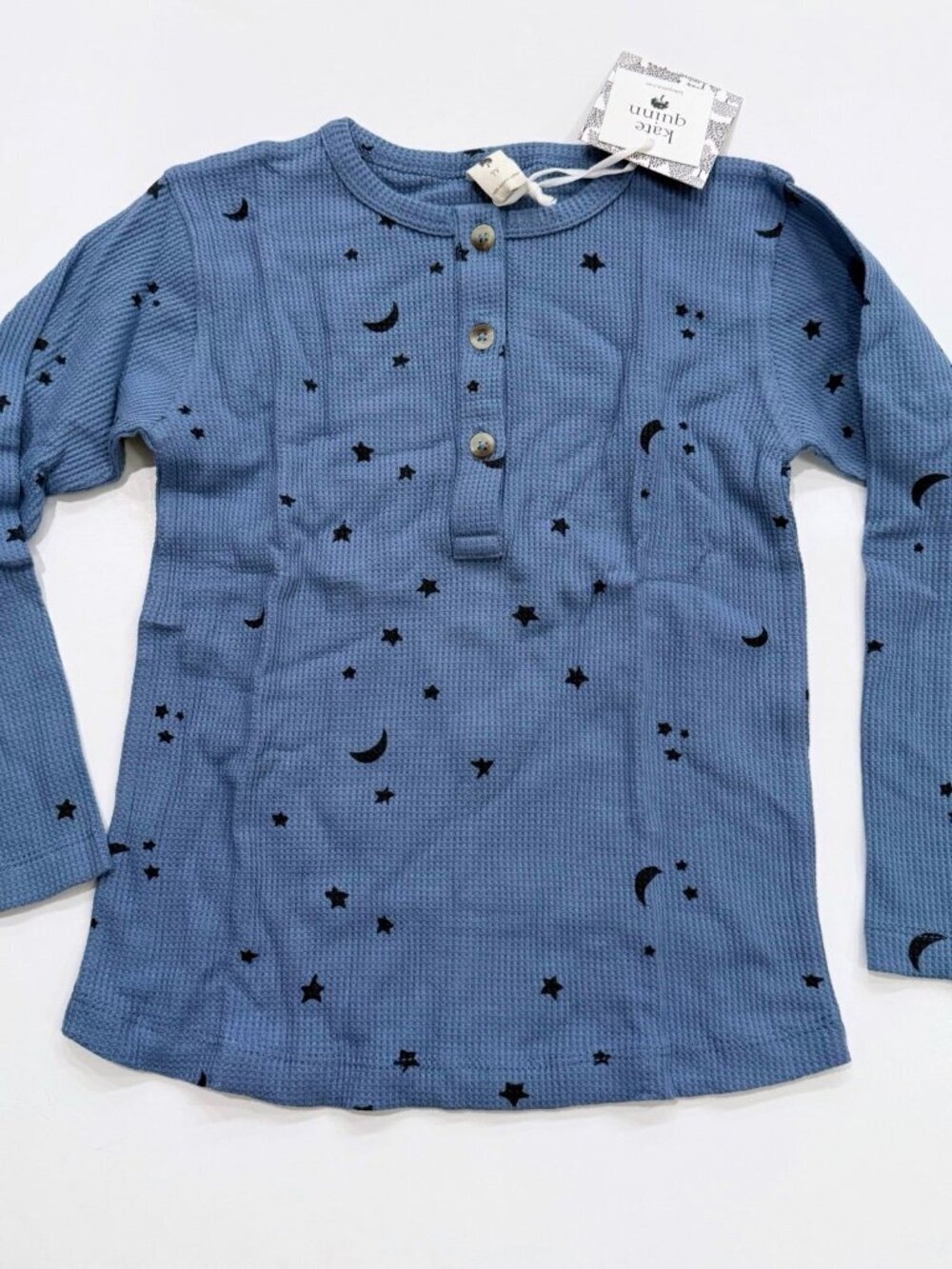 NWT Kate Quinn Kids Boy Long Sleeve Basic Henley Tee 7 years